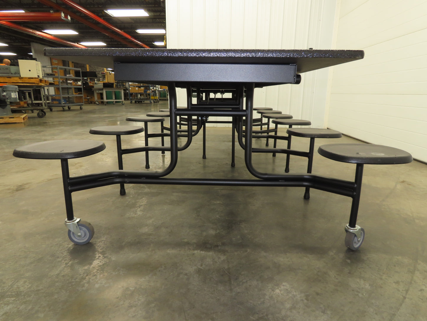 Uline H-9855MAP Mobile Cafeteria Table 12' L 30" W Rectangular 12 Stool Lunch