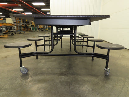 Uline H-9855MAP Mobile Cafeteria Table 12' L 30" W Rectangular 12 Stool Lunch