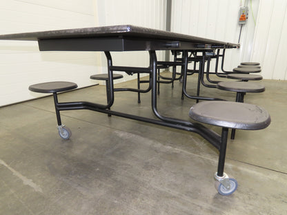 Uline H-9855MAP Mobile Cafeteria Table 12' L 30" W Rectangular 12 Stool Lunch