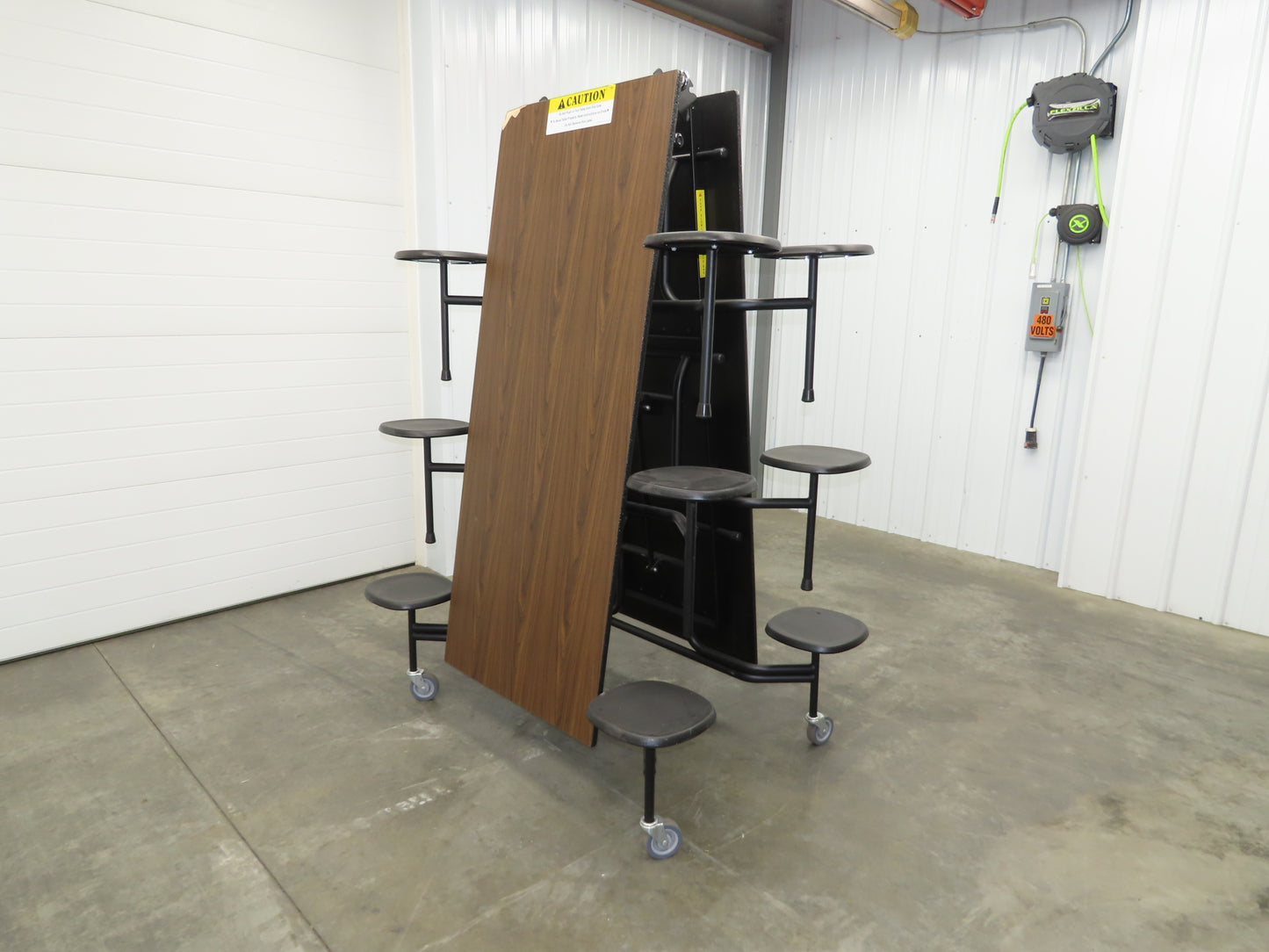 Uline H-9855MAP Mobile Cafeteria Table 12' L 30" W Rectangular 12 Stool Lunch