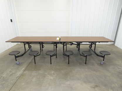 Uline H-9855MAP Mobile Cafeteria Table 12' L 30" W Rectangular 12 Stool Lunch
