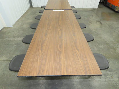 Uline H-9855MAP Mobile Cafeteria Table 12' L 30" W Rectangular 12 Stool Lunch