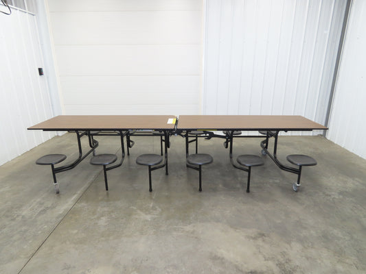 Uline H-9855MAP Mobile Cafeteria Table 12' L 30" W Rectangular 12 Stool Lunch