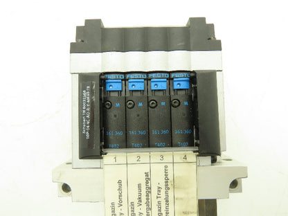 Festo 010311/161 360 Pneumatic 4 Valve Assembly 161 360 T407 Air Manifold