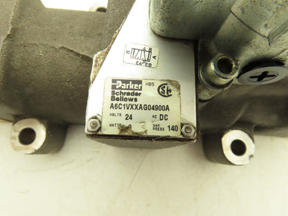 Parker A6C1VXXAG04900A Pneumatic Directional Solenoid Valve 4/2-Pos 24V