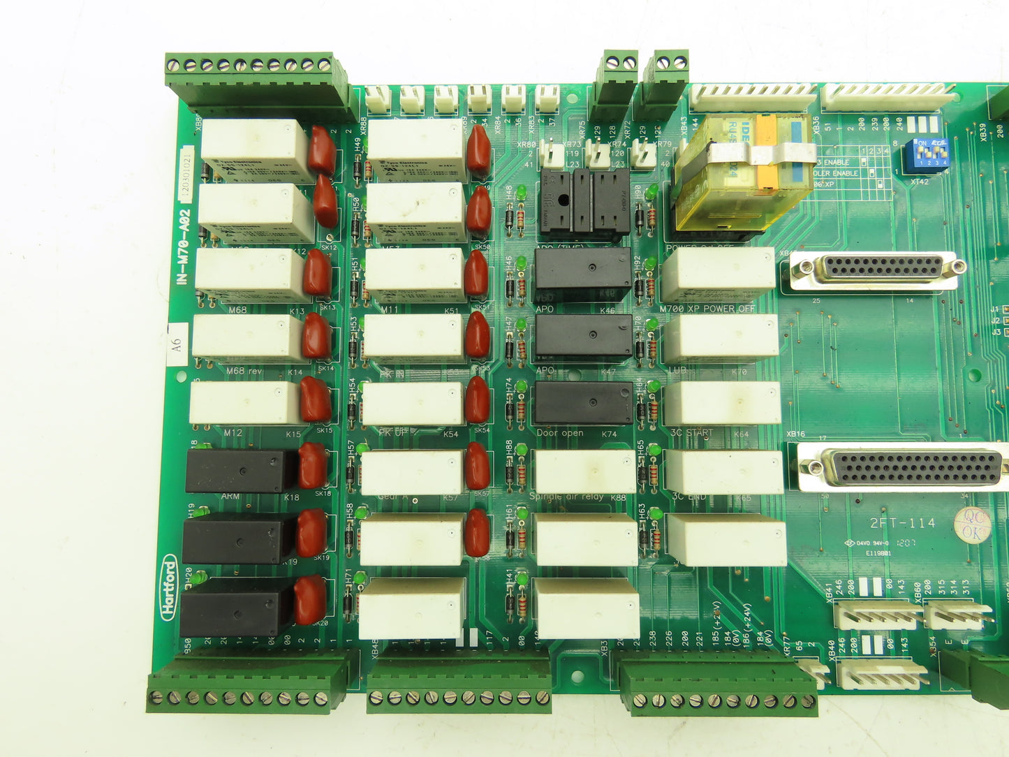 Hartford IN-M70-A02 Relay Printed Circuit Board