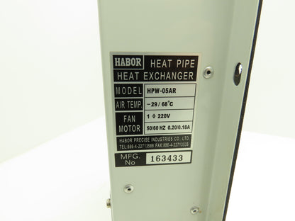 Harbor Precise Industries HPW-05AR Heat Pipe Heat Exchanger 220VAC 1PH