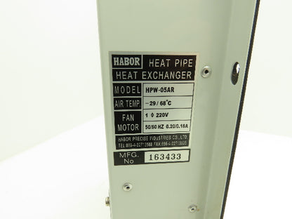 Harbor Precise Industries HPW-05AR Heat Pipe Heat Exchanger 220VAC 1PH