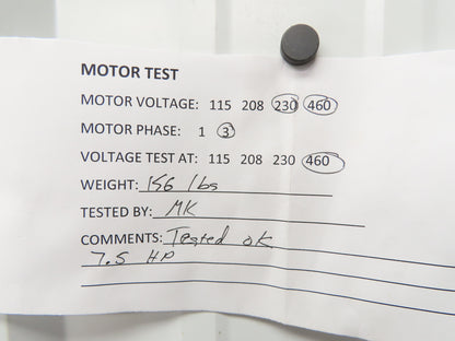 MagneTek Type TBEF Electric Motor 7.5Hp 1745 RPM 230/460VAC 3PH 213T Frame