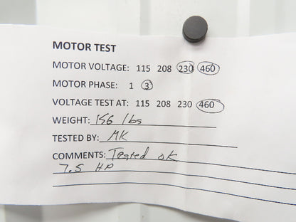 MagneTek Type TBEF Electric Motor 7.5Hp 1745 RPM 230/460VAC 3PH 213T Frame