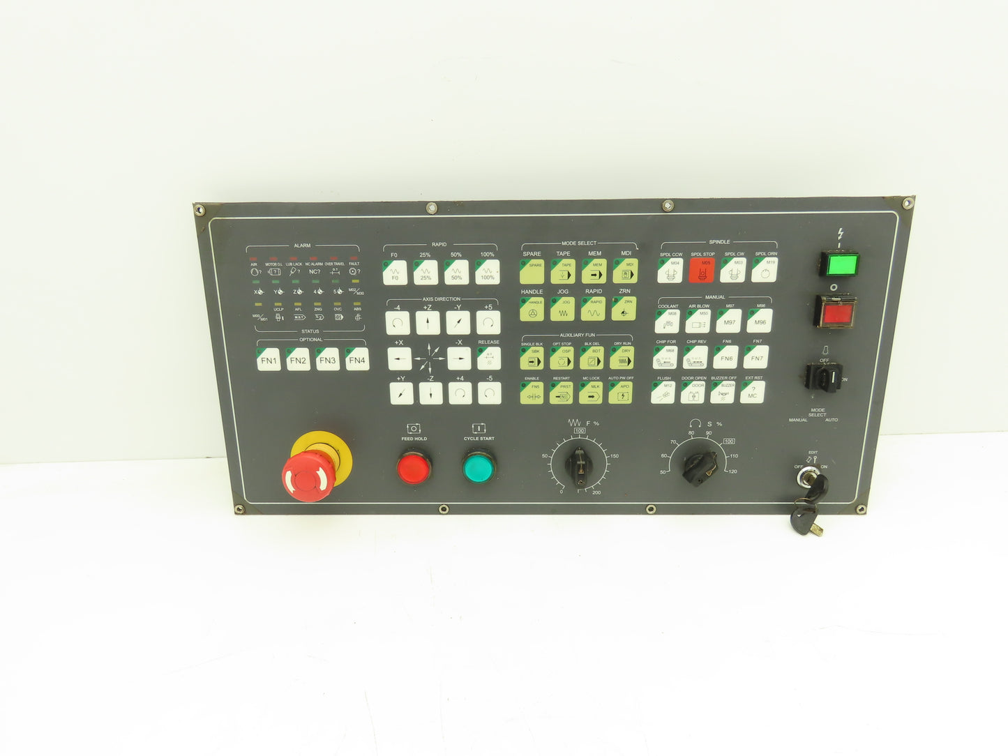 Mitsubishi MHTS-02A Machine Pushbutton Console Axis Spindle Control Panel