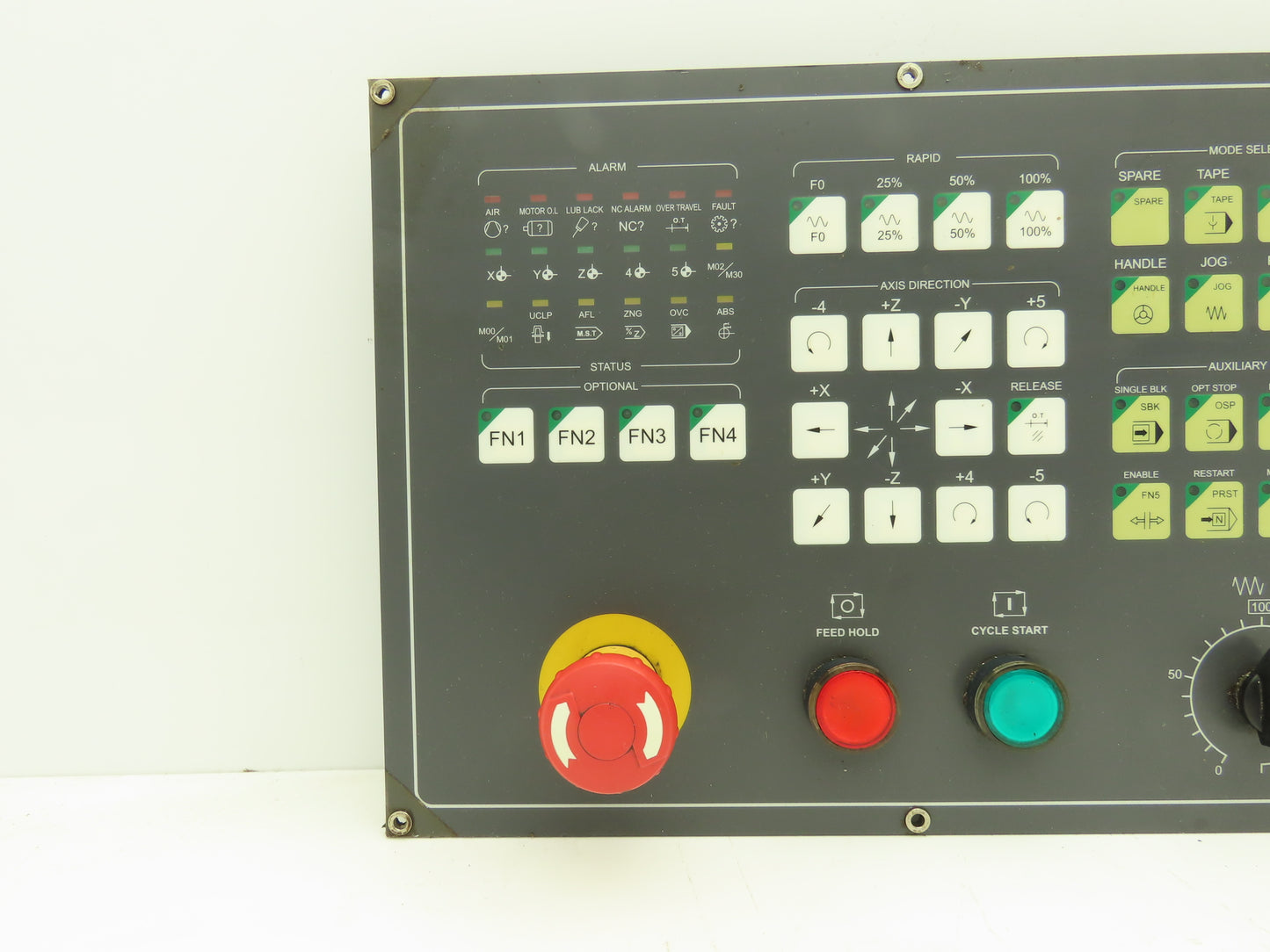 Mitsubishi MHTS-02A Machine Pushbutton Console Axis Spindle Control Panel