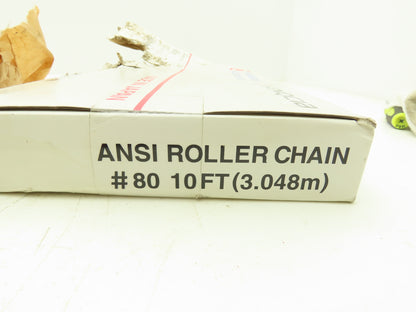 Senqcia #80 Transmission Roller Chain 1" Pitch 10'L Single Strand Riveted