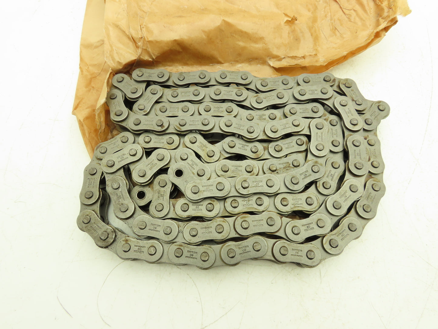 Senqcia #80 Transmission Roller Chain 1" Pitch 10'L Single Strand Riveted