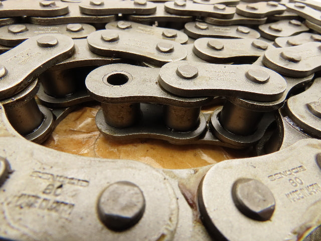 Senqcia #80 Transmission Roller Chain 1" Pitch 10'L Single Strand Riveted