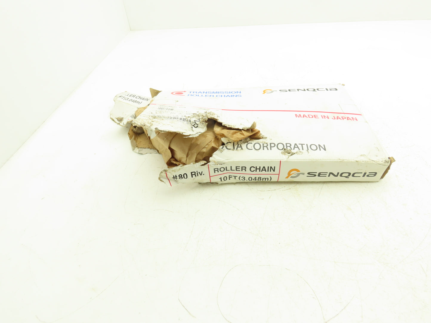 Senqcia #80 Transmission Roller Chain 1" Pitch 10'L Single Strand Riveted