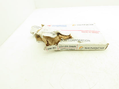 Senqcia #80 Transmission Roller Chain 1" Pitch 10'L Single Strand Riveted