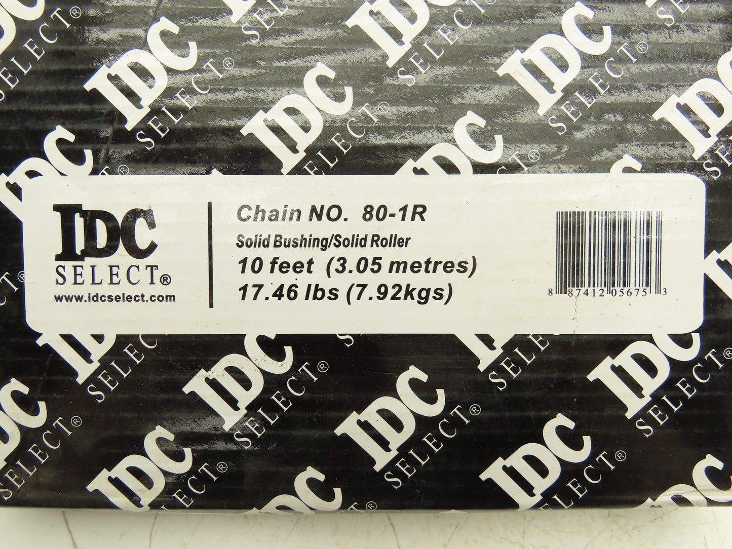 IDC 80-1R Riveted Roller Chain 1" Pitch 10'L Single Strand w/Master Link