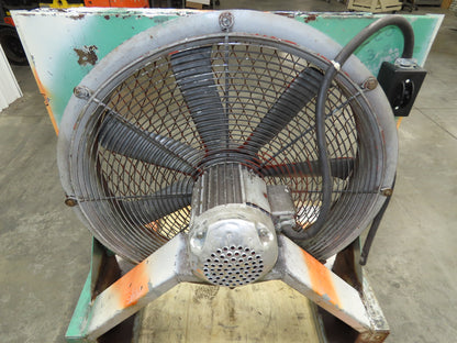 27" Industrial Blower Fan 2Hp 3Ph 230/460V Mobile Fork Pockets 7 Blade
