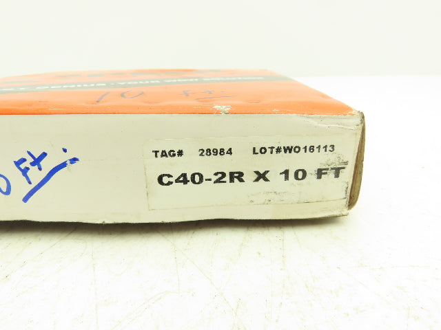 Peer C40-2R  2-Strand Double Roller Chain 1/2" Pitch 10'L Riveted w/Master Link