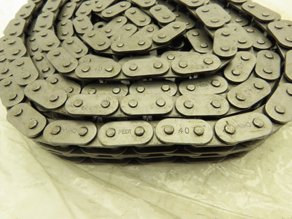 Peer C40-2R  2-Strand Double Roller Chain 1/2" Pitch 10'L Riveted w/Master Link
