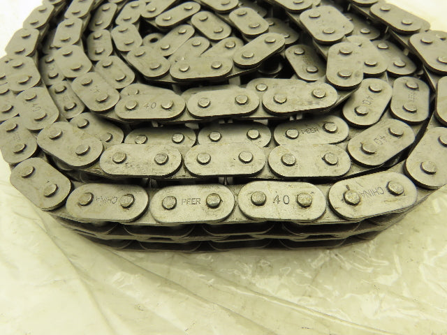 Peer C40-2R  2-Strand Double Roller Chain 1/2" Pitch 10'L Riveted w/Master Link