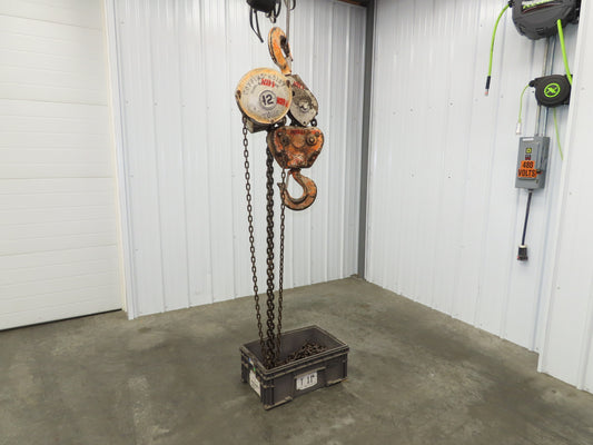 Coffing Porta-Hoist 12 Ton Manual Chain Fall Hand Hoist 14' 6" Lift 24000Lb