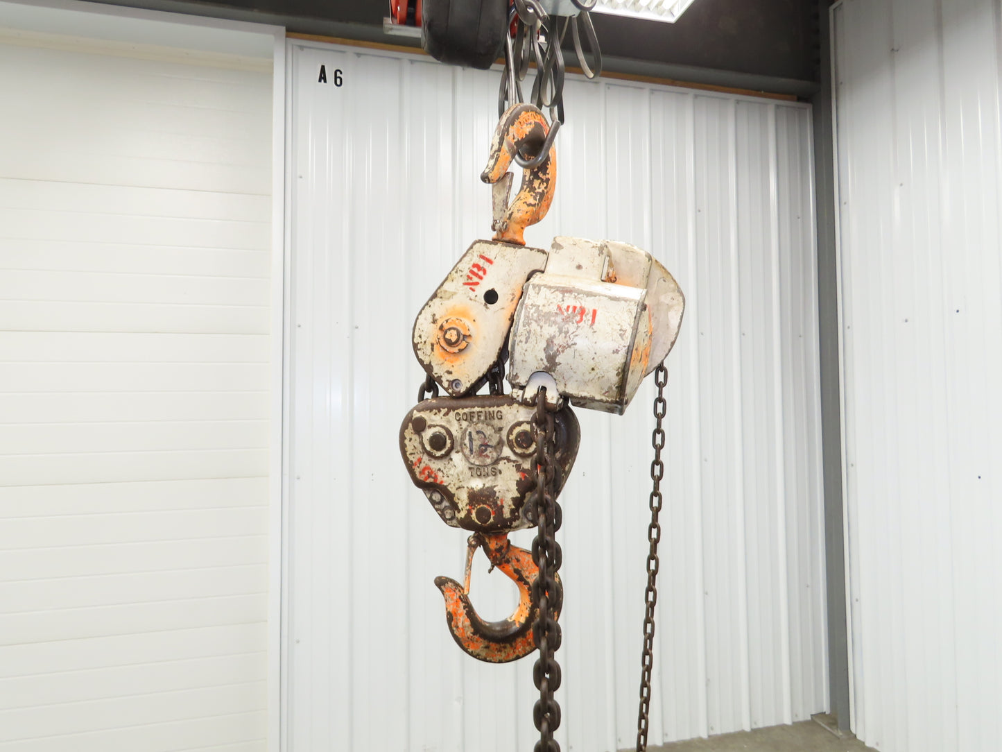 Coffing Porta-Hoist 12 Ton Manual Chain Fall Hand Hoist 9' 6" Lift 24000Lb