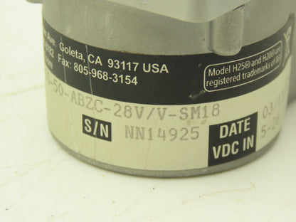 BEI Industrial XH20DB-37-SS-50-ABZC-28V/V-SM18 Rotary Encoder 5-28VDC 3/8 Shaft
