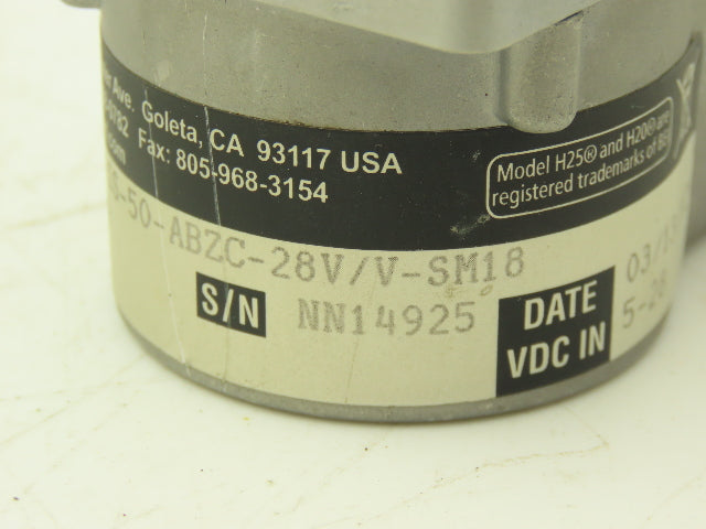 BEI Industrial XH20DB-37-SS-50-ABZC-28V/V-SM18 Rotary Encoder 5-28VDC 3/8 Shaft