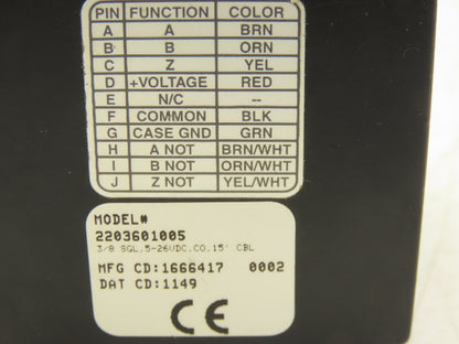Dynapar 2203601005 Rotary Incremental Encoder 3/8" Shaft