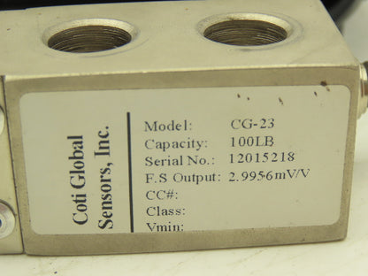 Coti Global CG-23 Stainless Steel Load Cell Sensor 100 LBS