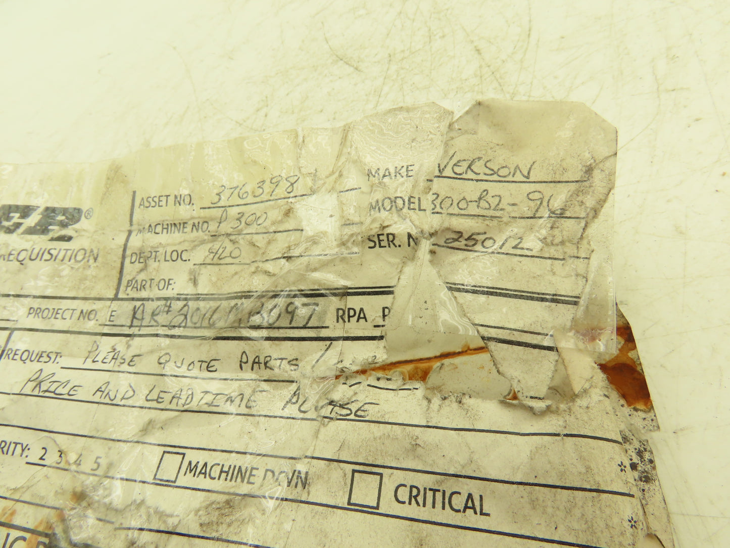 Verson 300-B2-96 300-Ton Punch Press Pneumatic Clutch Brake 24"OD Spring Set