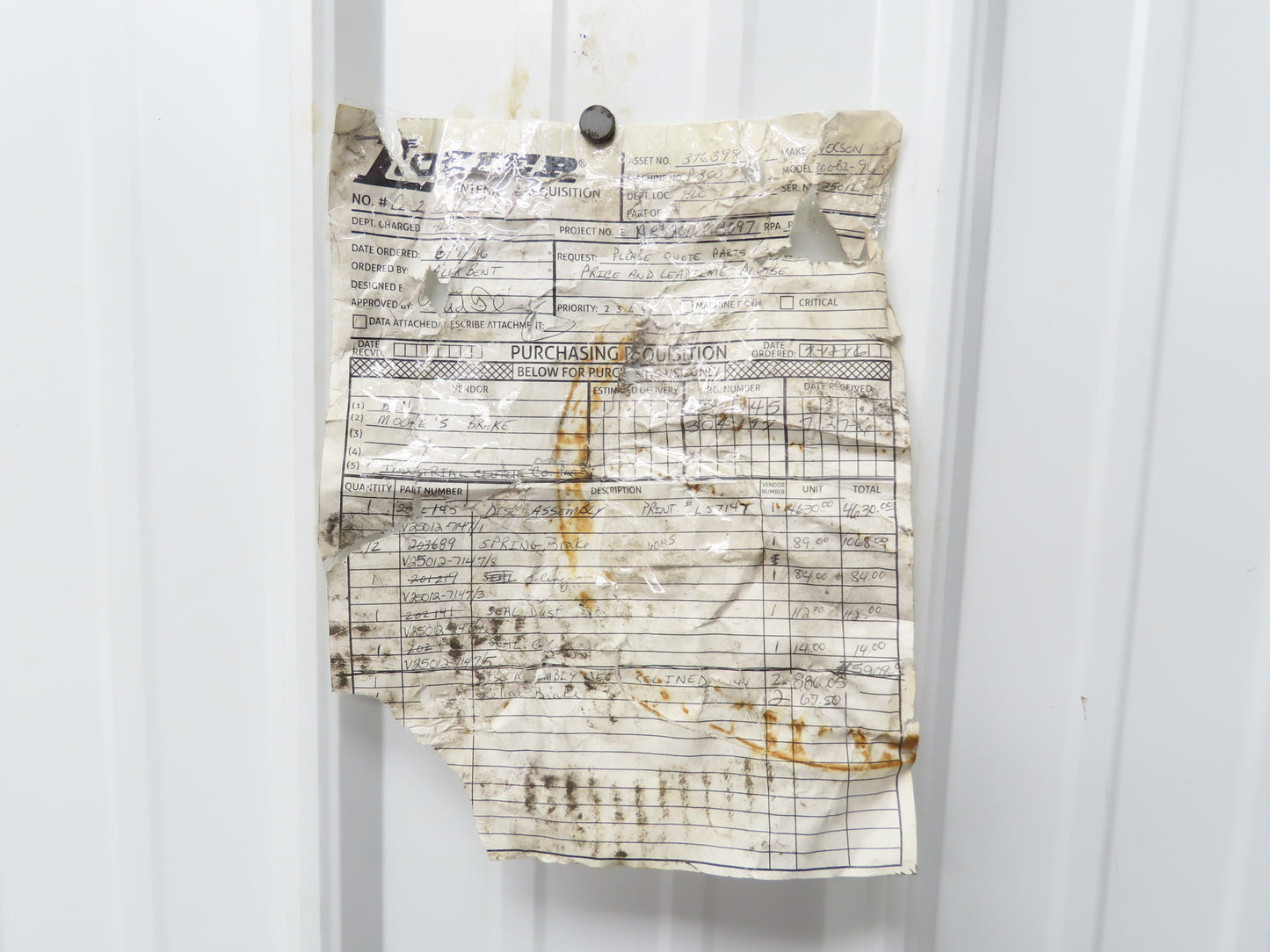 Verson 300-B2-96 300-Ton Punch Press Pneumatic Clutch Brake 24"OD Spring Set