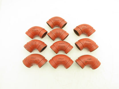 Victaulic 2/60.3-1 Firelock 2" Grooved Pipe Fitting 90° Elbow Lot of 10