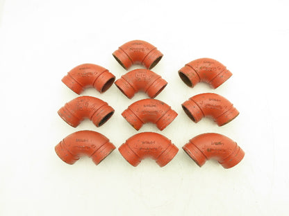 Victaulic 2/60.3-1 Firelock 2" Grooved Pipe Fitting 90° Elbow Lot of 10
