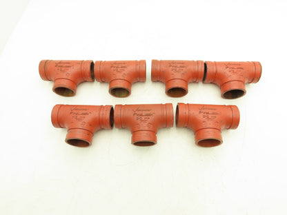 Victaulic 2"-2 Firelock Grooved Pipe Tee Fitting 2x2x2" Lot of 7