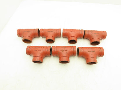Victaulic 2"-2 Firelock Grooved Pipe Tee Fitting 2x2x2" Lot of 7