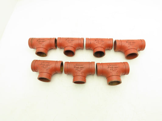 Victaulic 2"-2 Firelock Grooved Pipe Tee Fitting 2x2x2" Lot of 7