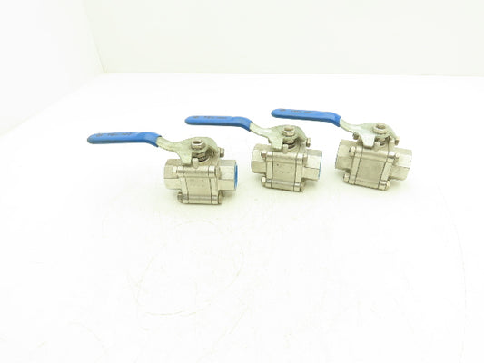 TBV 15SE23636GT Stainless Ball Valve 1" NPT 1500 WOG CF8M Lot of 3