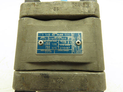 Jamesbury 4A 3600 1-1/2" Ball Valve PTFE Seat CF8M 1200psi 3-Piece