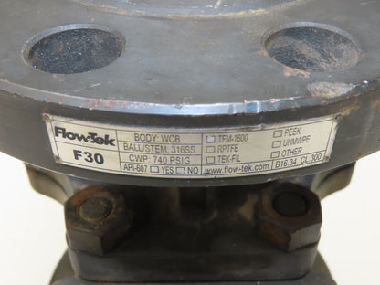 Flow-Tek F30 2-1/2" Class300 Flanged 2pc WCB Body Ball Valve 740psi 316SS Ball