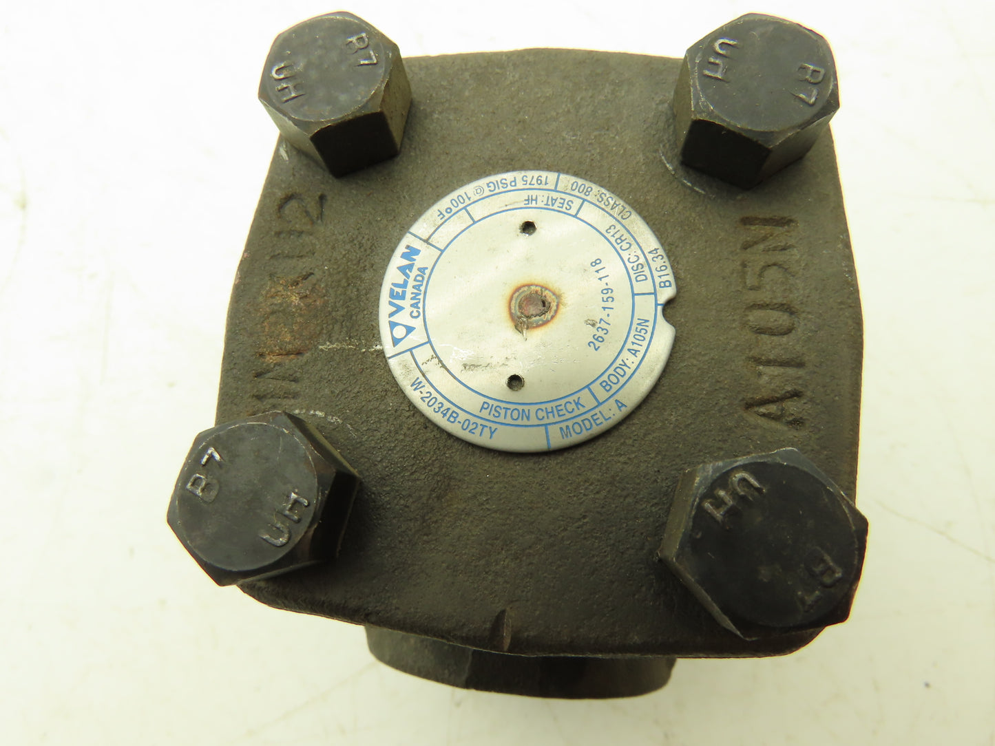 Velan 2637-159-118 W-2034B-02TY 1" Spring Loaded Piston Check Valve Forged