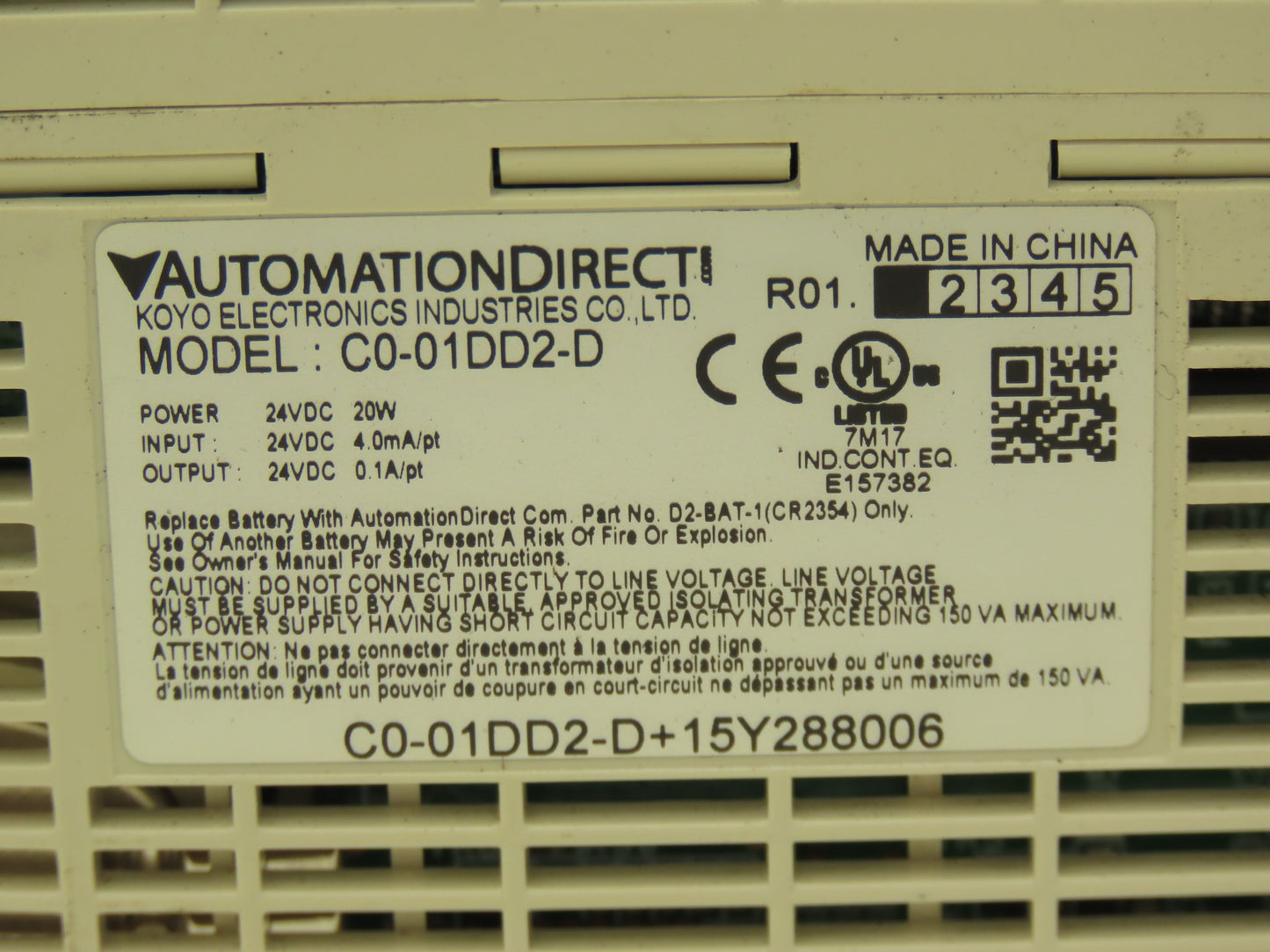 Automation Direct C0-01DD2-D CLICK Koyo PLC 24Vdc 20W
