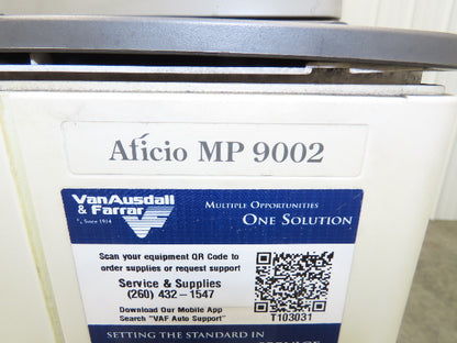 Ricoh Aficio MP 9002 Laser Mono BW Printer Copier Scan Duplex 90PPM Touch Screen