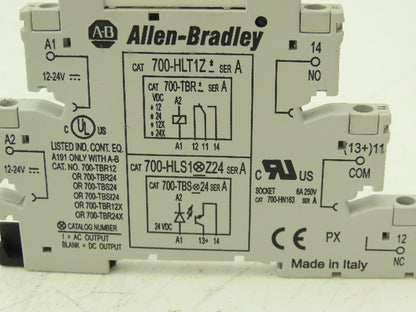 Allen-Bradley 700-HLT1Z Terminal Block Relay 700-HLS1Z24 Ser A 24V Coil Lot of 9