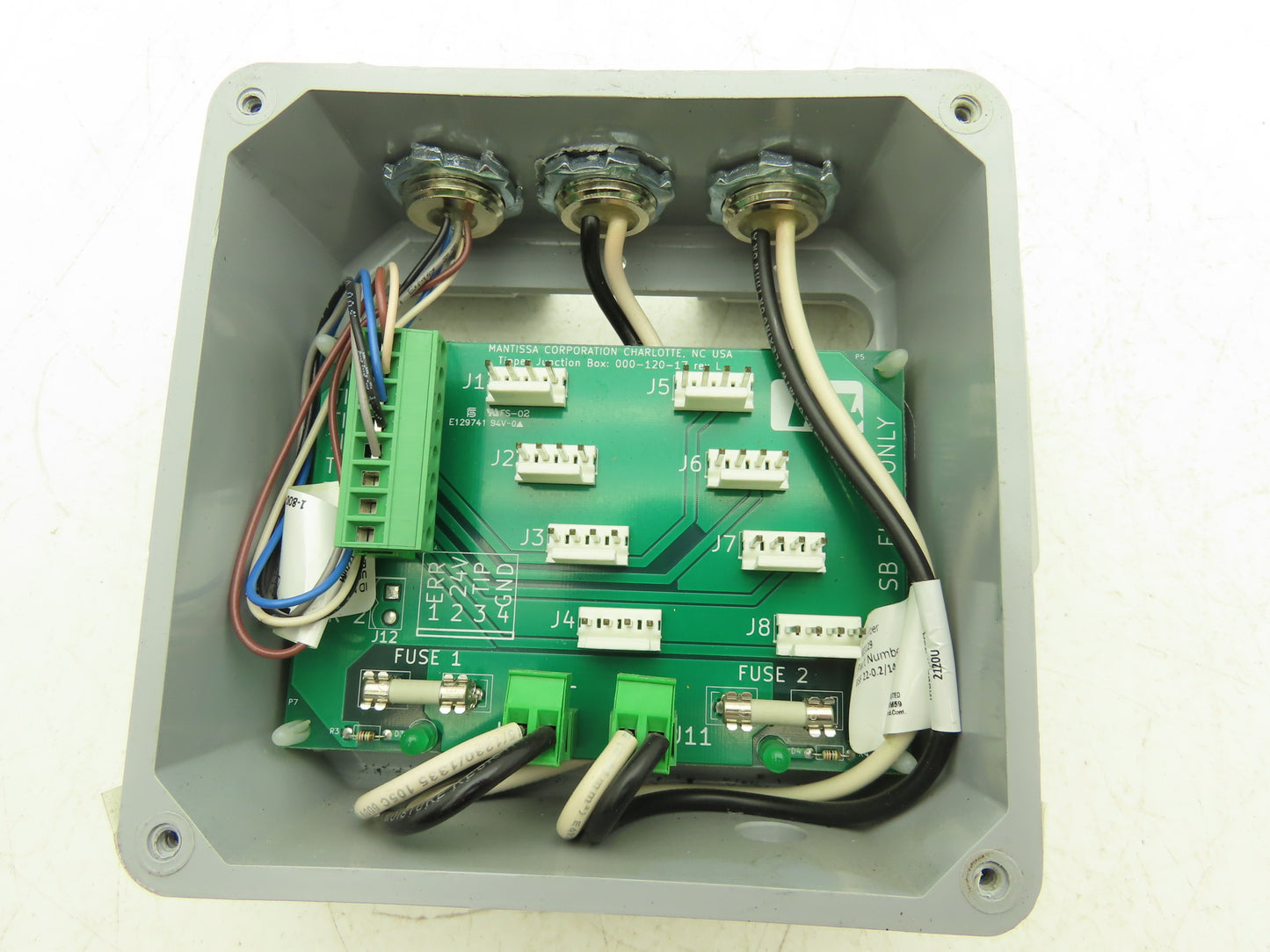 Mantissa Conveyor 000-120-17 Control Board Junction Box - Package Sorter Tipper