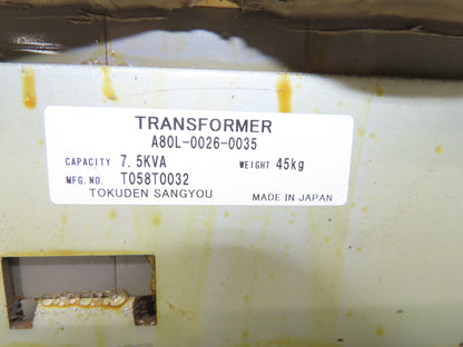 Fanuc A80L-0026-0035 Fanuc Robot Transformer 7.5kVA 3Ph HV480V/575V LV230V/240V