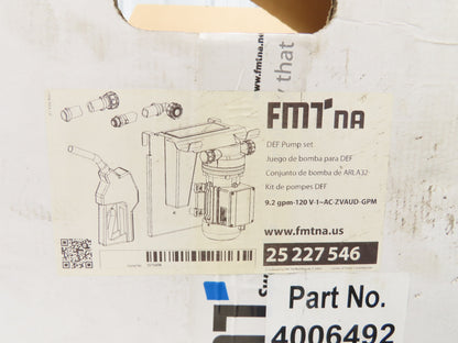 FMTna AC-ZVAUD-GPM DEF Tote Pump Set 9.2 GPM 120V
