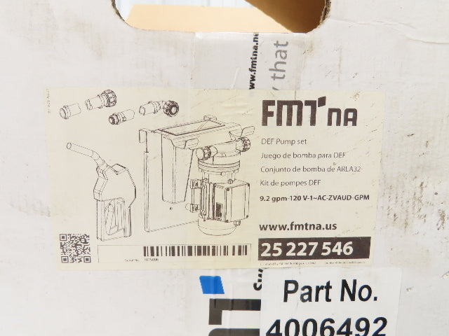 FMTna AC-ZVAUD-GPM DEF Tote Pump Set 9.2 GPM 120V